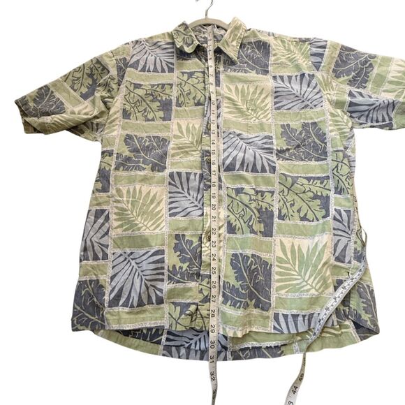 Cooke Street Mens Aloha Short Sleeve Button Up Hawaiian Shirt Blue Green Size XL - Picture 7 of 8